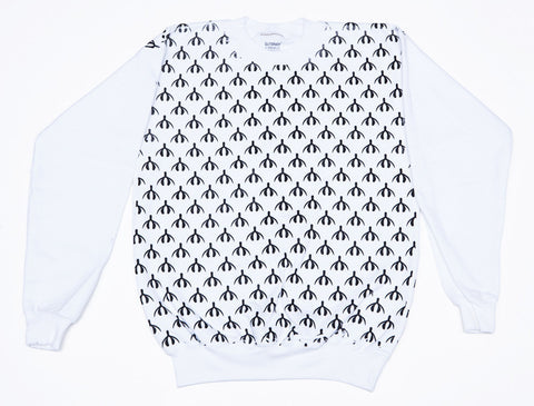 FLEUR-DE-CLIT | Unisex Crewneck, Black on White