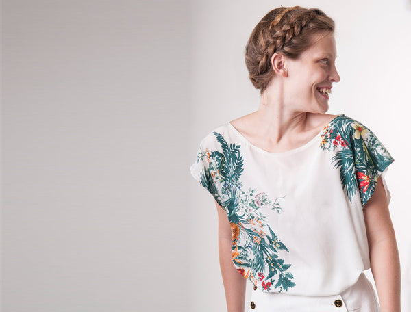 Floral Print Silk Shirt oaoa studio