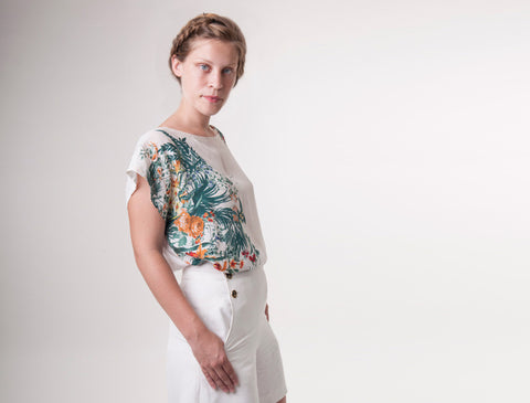 Floral Print Silk Shirt