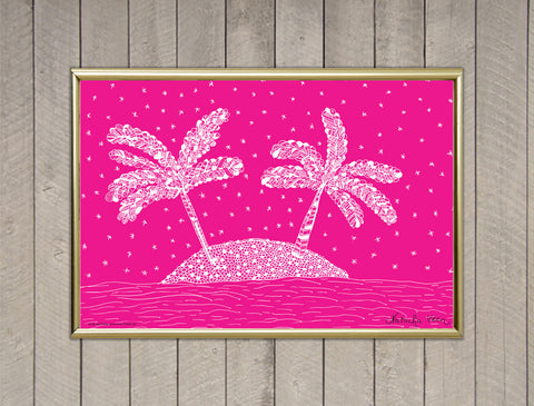 "Fluo Pink Palmers" Screen Print