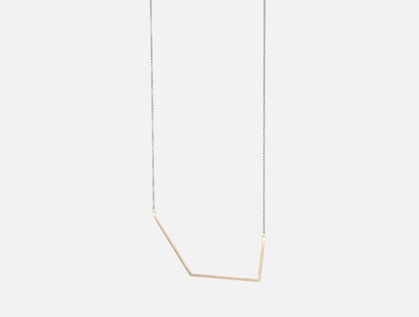 Geometric Brass Statement Necklace