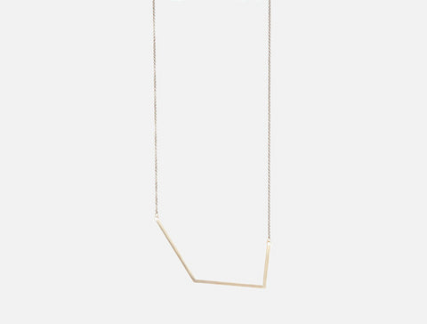 Geometric Brass Statement Necklace