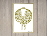 Gold Sheep Screen Print