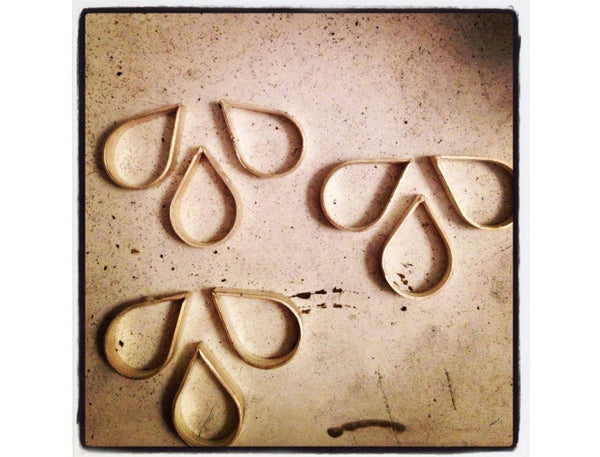 Gold 3 Teardrops Necklace