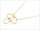 Gold 3 Teardrops Necklace