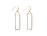 Gold Rectangle Earrings