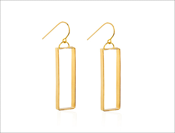Gold Rectangle Earrings