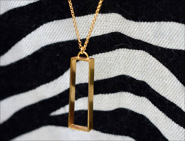 Gold Rectangle Necklace