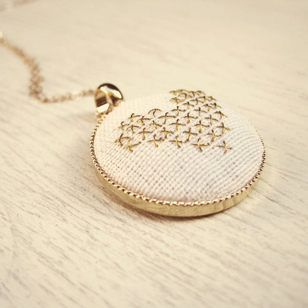 Hand-Stitched Heart Necklace