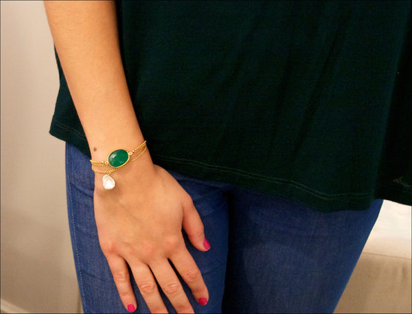 Green Onyx Vermeil Jessica Necklace/Bracelet