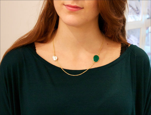 Green Onyx Vermeil Jessica Necklace/Bracelet