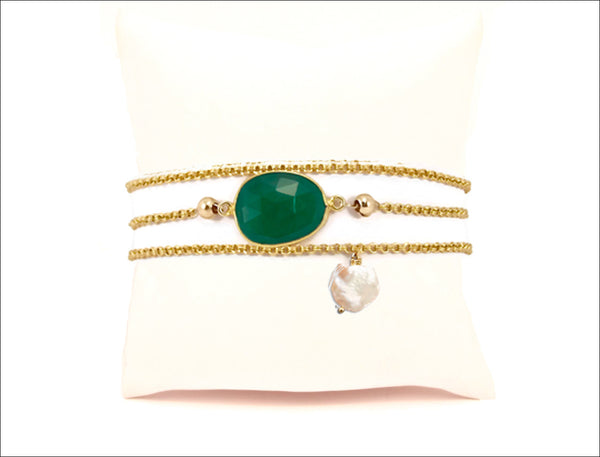 Green Onyx Vermeil Jessica Necklace/Bracelet