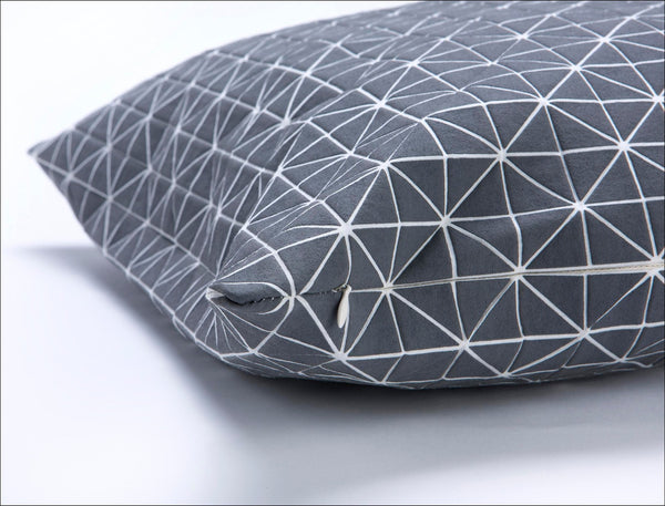 Grey Origami Geometric Pillow