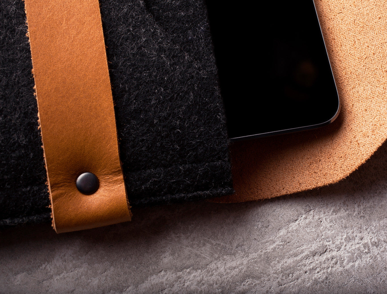 Handmade iPad Mini Envelope Sleeve - Tan