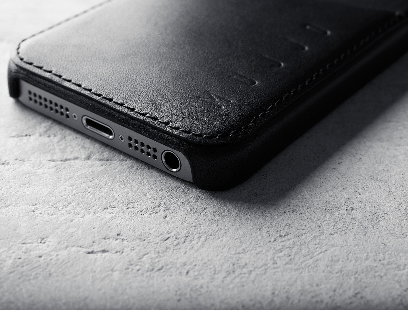 Handmade Leather iPhone 5(s) Wallet Case - Black