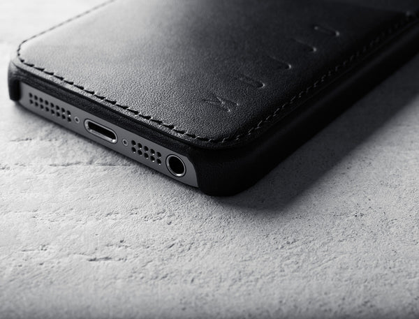 Handmade Leather iPhone 5(s) Wallet Case - Black