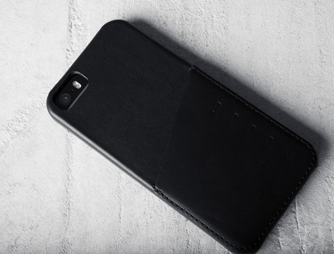 Handmade Leather iPhone 5(s) Wallet Case - Black