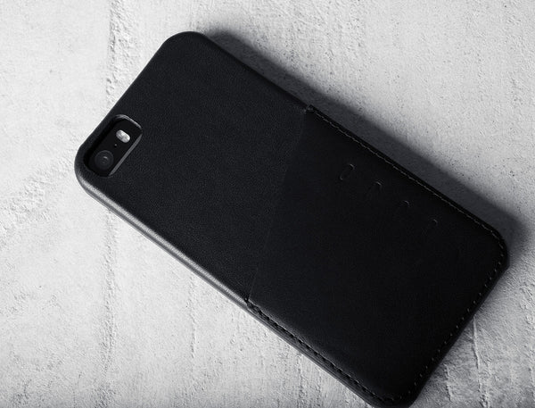 Handmade Leather iPhone 5(s) Wallet Case - Black