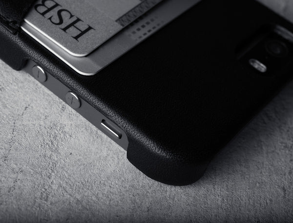 Handmade Leather iPhone 5(s) Wallet Case - Black