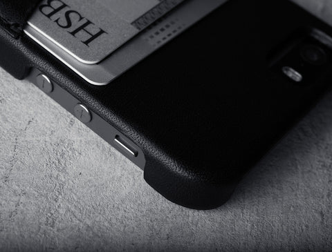 Handmade Leather iPhone 5(s) Wallet Case - Black