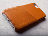 Handmade Leather iPhone 5(s) Wallet Case - Tan