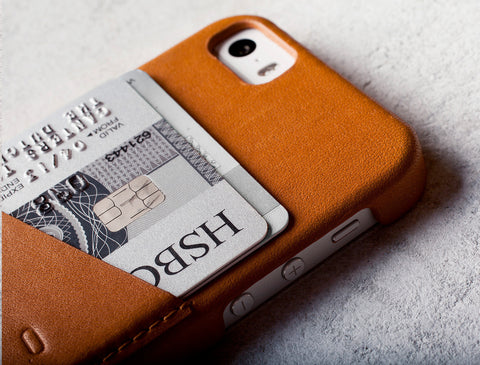 Handmade Leather iPhone 5(s) Wallet Case - Tan