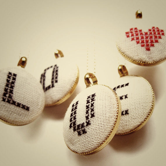 Hand-Stitched Initials Necklace