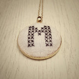 Hand-Stitched Initials Necklace