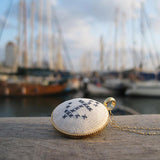 Hand-Stitched Anchor Necklace