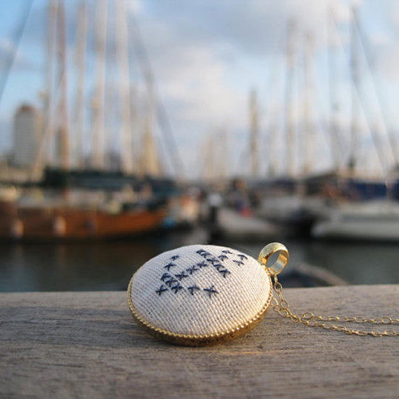 Hand-Stitched Anchor Necklace