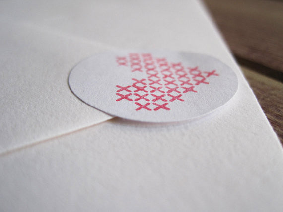 Embroidered "I <3 You" Card