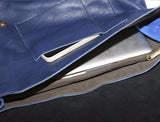 Blue Leather Satchel Bag