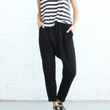 Drop Crotch Pants, Black Naftul