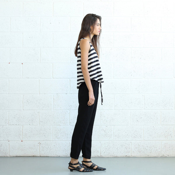 Drop Crotch Pants, Black Naftul