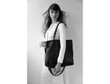 Black Large Leather Tote Bag