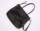 Black Large Leather Tote Bag