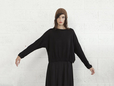 Kimono Cut Sweater, Black