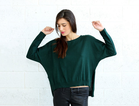 Kimono Cut Sweater, Green