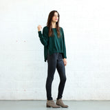 Kimono Cut Sweater, Green Naftul