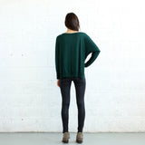 Kimono Cut Sweater, Green Naftul