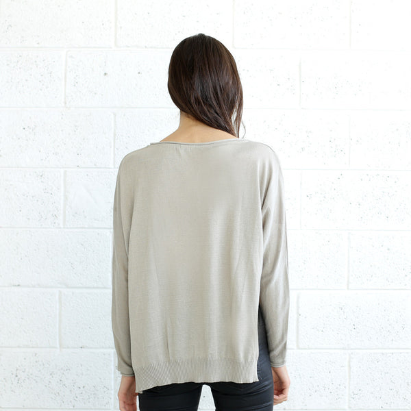 Kimono Cut Sweater, Stone Naftul