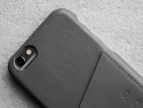 Leather Wallet Case for iPhone 6 - Grey