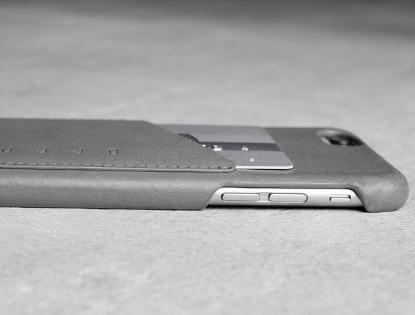 Leather Wallet Case for iPhone 6 - Grey