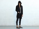 Long Knitted Cardigan, Black Naftul