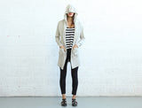 Long Knitted Cardigan, Ivory Naftul