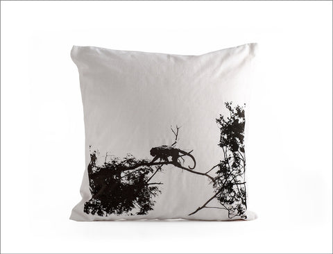 Handmade Black & White Monkey Pillow Cover