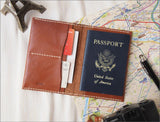 Handstitched Leather Personalized Passport Case