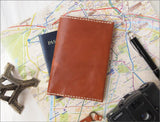 Handstitched Leather Personalized Passport Case