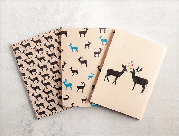 Handmade Deer and Doe Pocket Journal