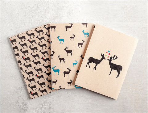 Handmade Deer and Doe Pocket Journal